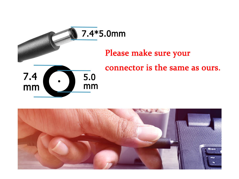 65W Laptop Charger Compatible With EliteBook 840 G2 Notebook PC