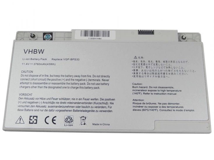 6 Cell Sony VGP-BPS33 VAIO T14 SVT14 Battery - Click Image to Close