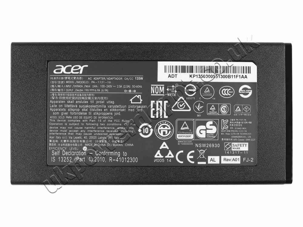 135W Acer ADP-135KB T Original AC Adapter Charger