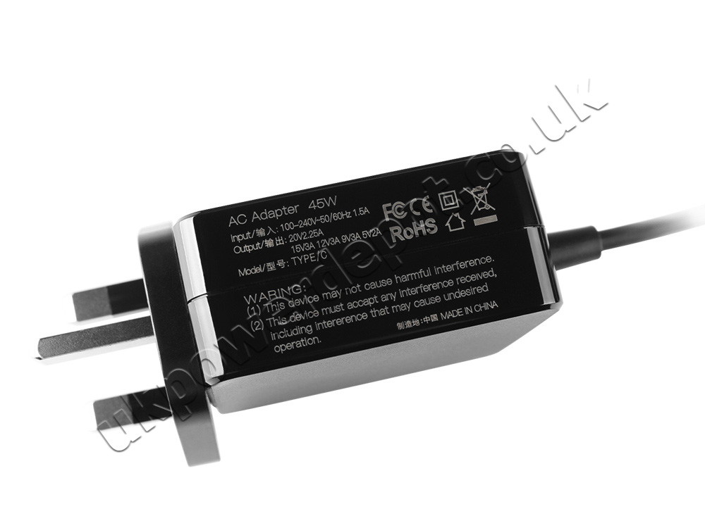 45W USB-C Dell Latitude 11 5175 T04E 5179 T04E Charger Adapter + Cord