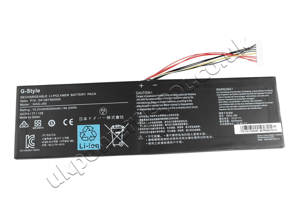 Original Battery Gigabyte Aero 15 OLED WA-7US5130SP 6200mAh 94.24Wh