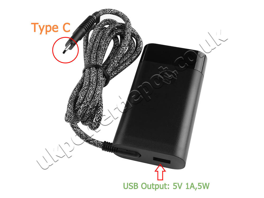 USB-C HP EliteBook 840 G6 7QV52US AC Adapter Charger 65W