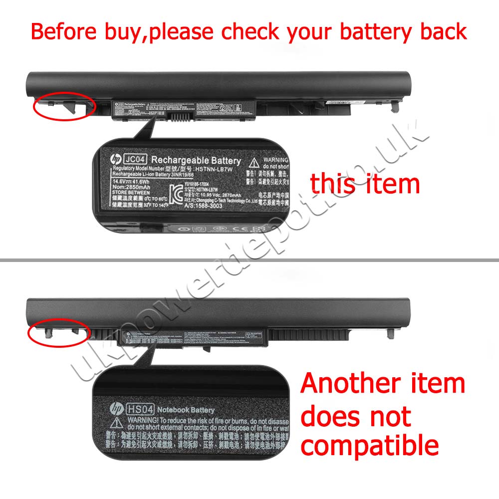 Original HP 240 G6 3XJ16PA Battery 41.6Wh 2850mAh