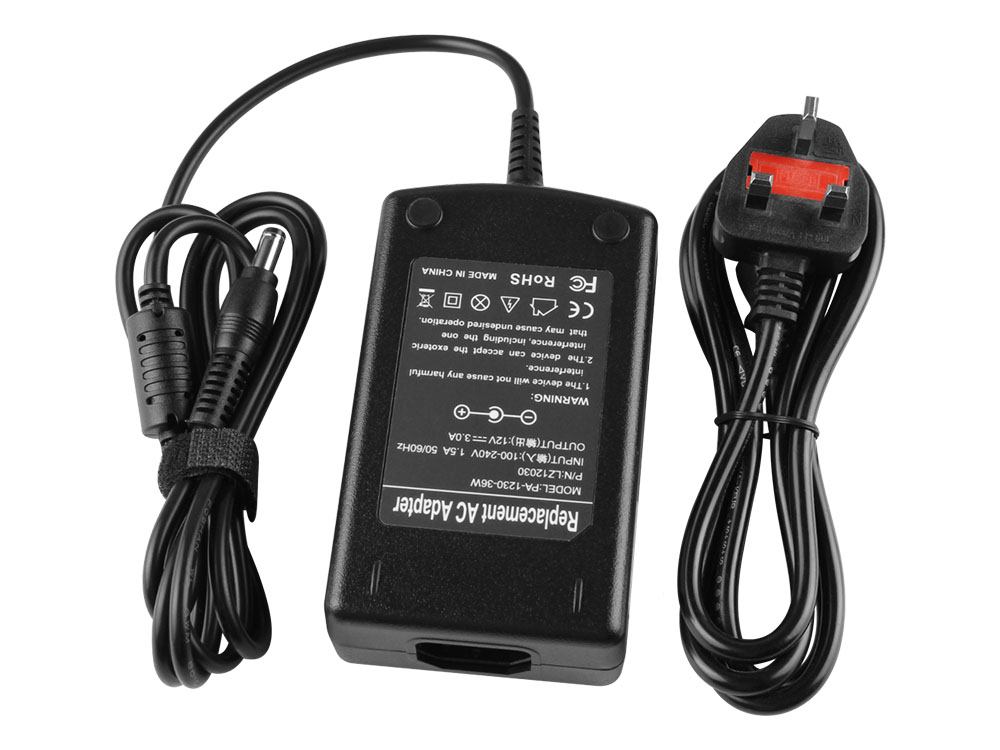 40W Hannspree HL163ABB LED AC Adapter Charger Power Cord