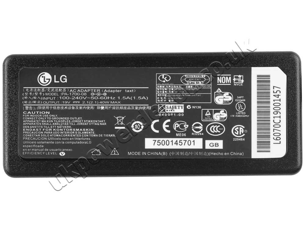 32W LG IPS236V-PN IPS237L IPS237L-BN IPS237W AC Adapter Charger