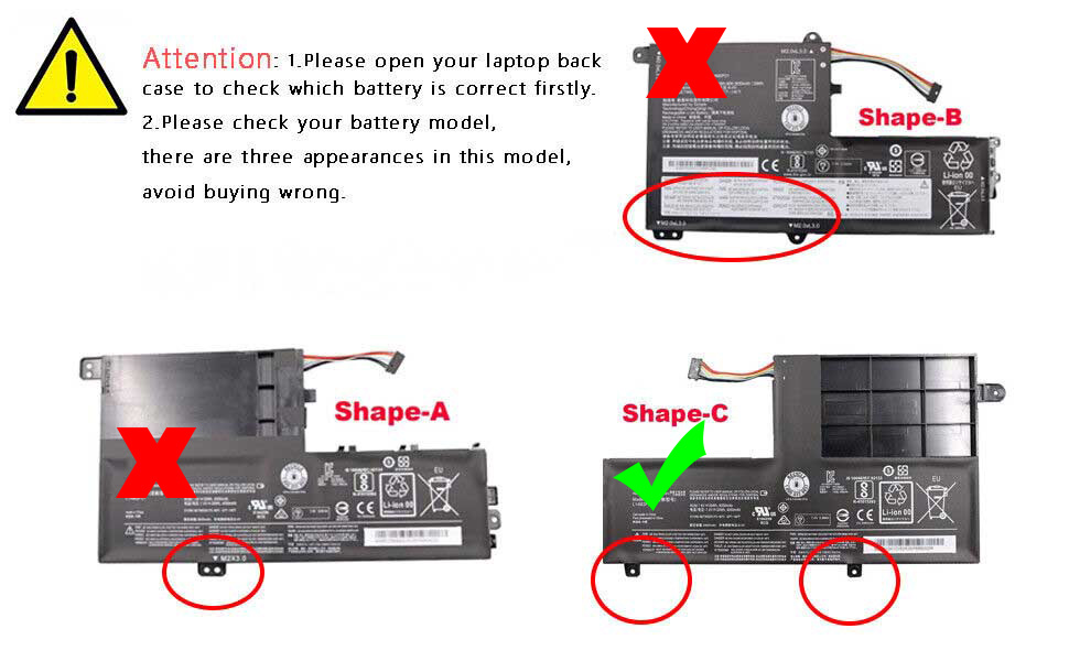 Original 30Wh 4050mAh 2 Cell Battery Lenovo 5B10G78612 5B10G78610