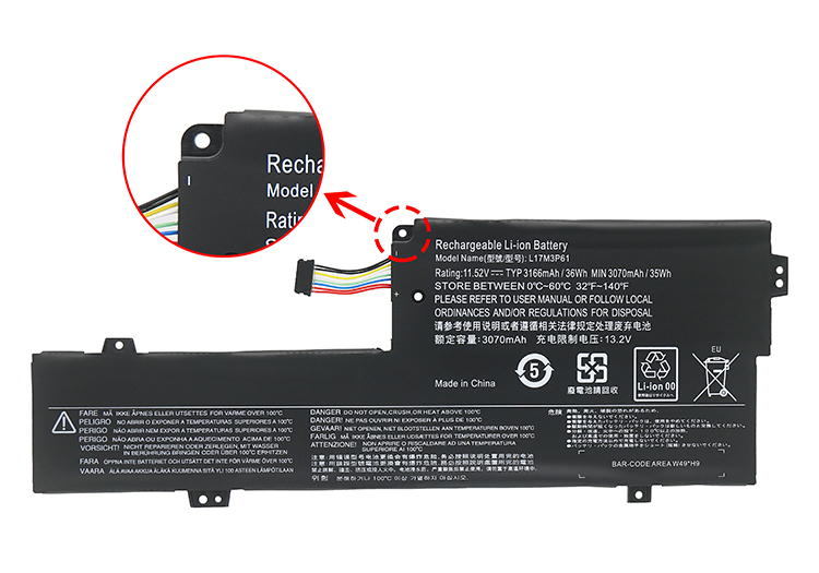 Battery Lenovo 5B10N87357 3070mAh 36Wh