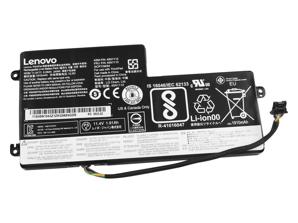 Original 2.06Ah 24Whr Lenovo 45N1108 45N1109 45N1110 45N1773 Battery