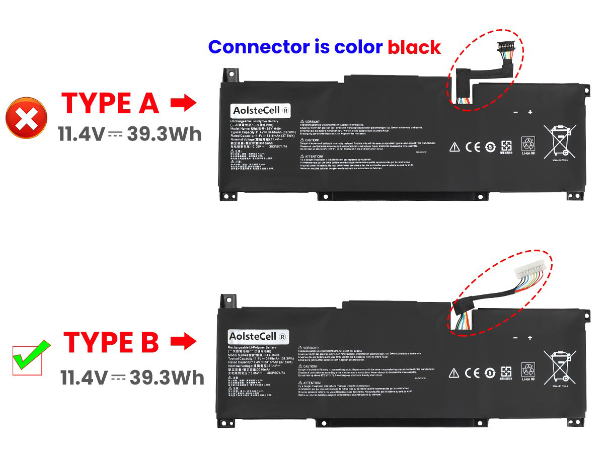 39.3Wh MSI Modern 15 B7M-281DE Battery