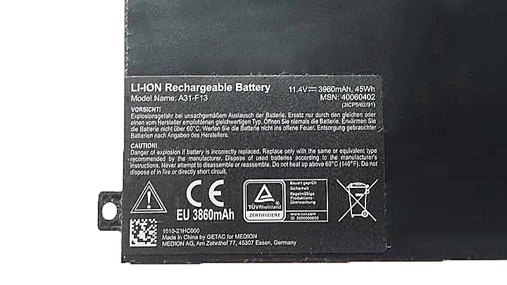 Original Battery Medion Akoya S3409 MD 60309 MD 60310 3960mAh 45Wh