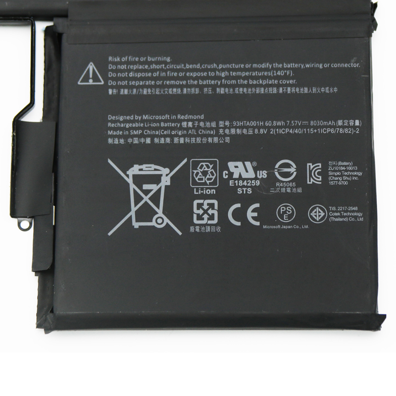 Original Battery Microsoft Surface Book 1785 8030mAh 60.8Wh