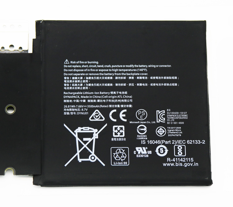 Original Battery Microsoft Surface Go 2 1926 3500mAh 26.81Wh