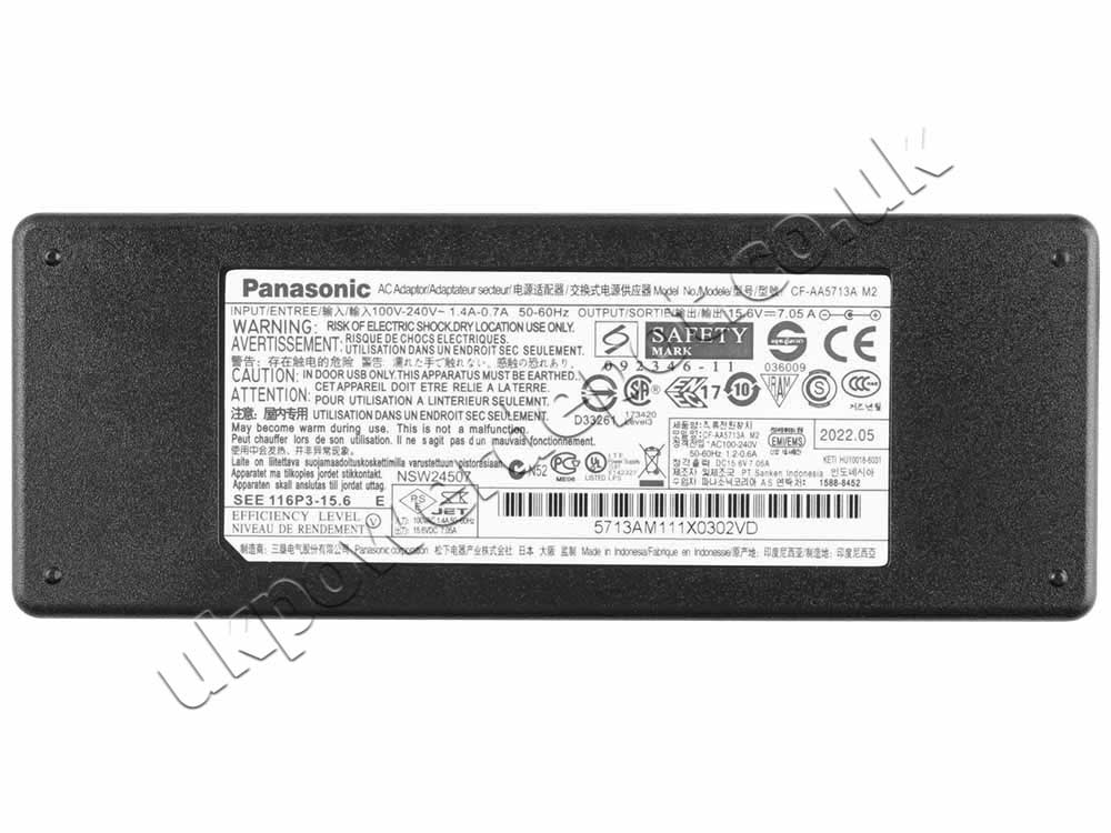 110W AC Adapter Panasonic Toughbook CF-54C0070BACF-54A2900CM + Cord