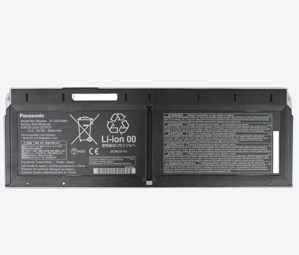 Original Battery Panasonic CF-VZSU0WU CF-VZSU0XU 2600mAh 20Wh