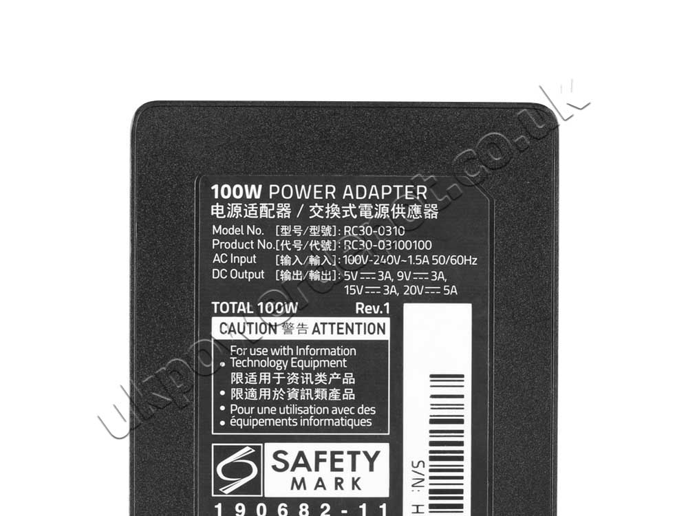 Original 100W USB-C Charger Blade Blade Stealth 13 RZ09-03101 AC Adapter