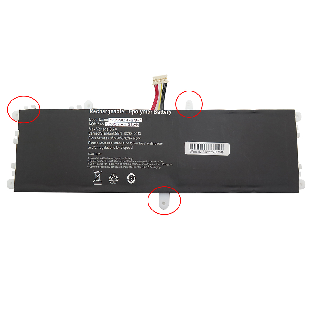 Battery Rtdpart 5059B4-2S-1 5000mAh 38Wh