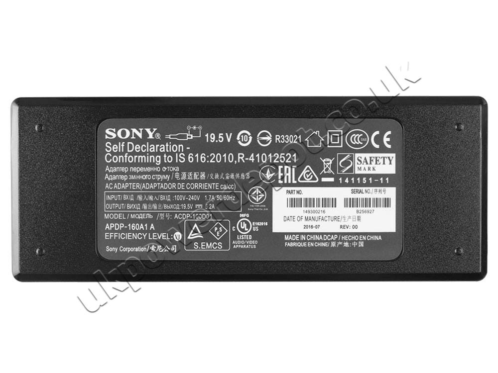 Original 101W Sony ACDP-100D01 APDP-100A1 A Charger AC Adapter + Cord