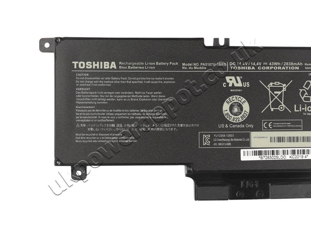 45Wh /32Wh Toshiba Satellite P50-B P50t-B-10F Battery Black