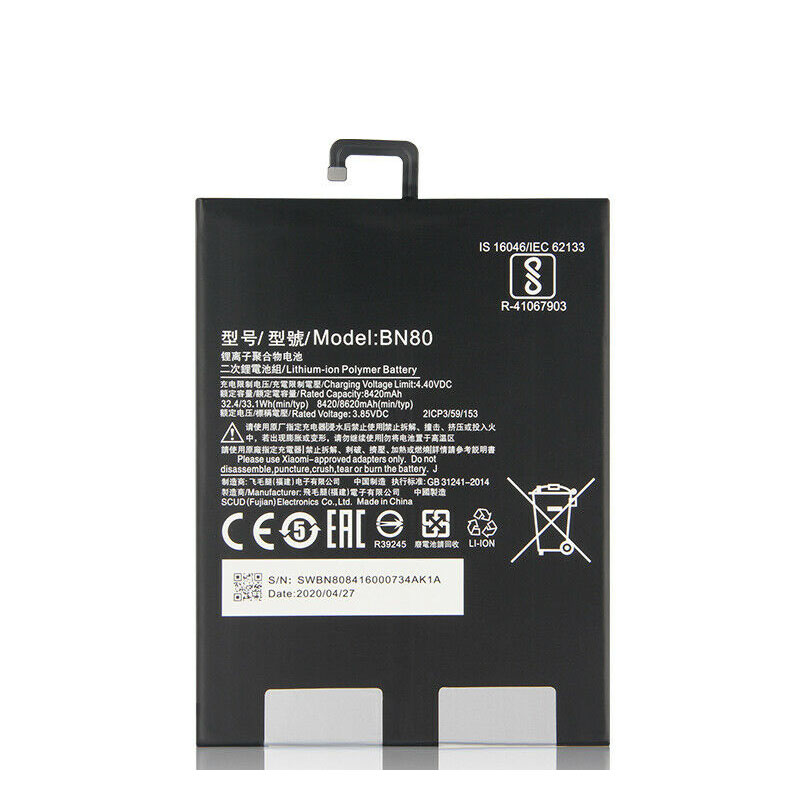 Original Battery Xiaomi Pad 4 plus 8420mAh 32.4Wh - Click Image to Close