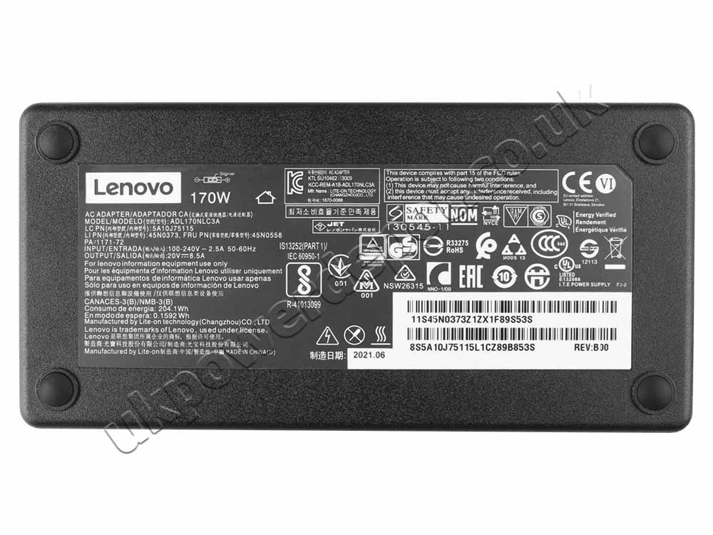 170W Lenovo ideapad Y500 59360241 9541-2ZU 9541-35U AC Adapter Charger Power Cord